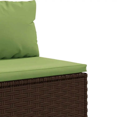vidaXL Patio Lounge Set Brown PE rattan, powder-coated steel, polyester - Estalios